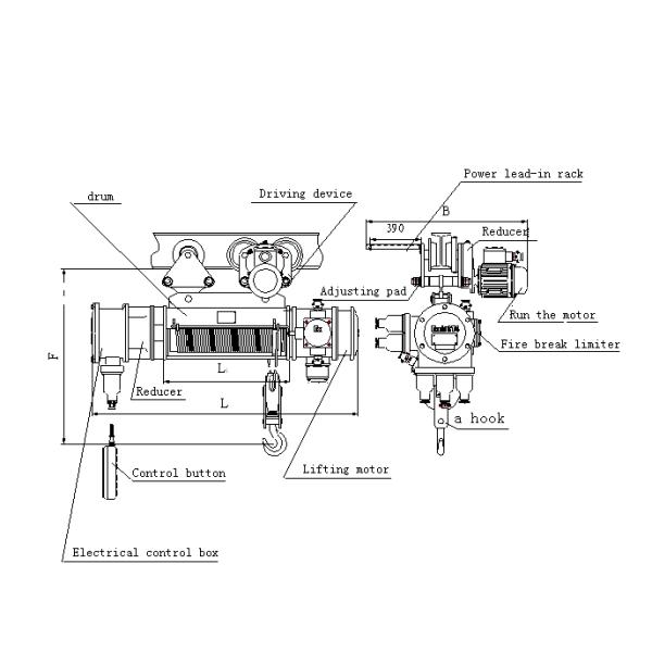 China crane3T BCD explosion proof electric hoist, hoist, wire rope electric Trigonella, dust explosion proof hoist