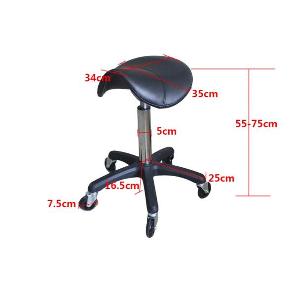 Улучшенное безмолвное колесо 75 мм BIFMA тест Черный седло кресло Салон красоты, стоматологический стул