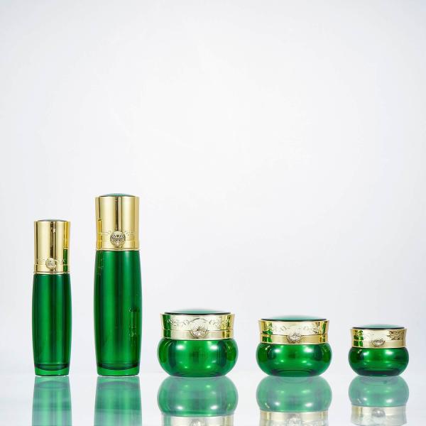 30ml 50ml 15g 50g Skincare Luxury Makeup Packaging Acrylic Luxury Cosmetic Containers Jar Green