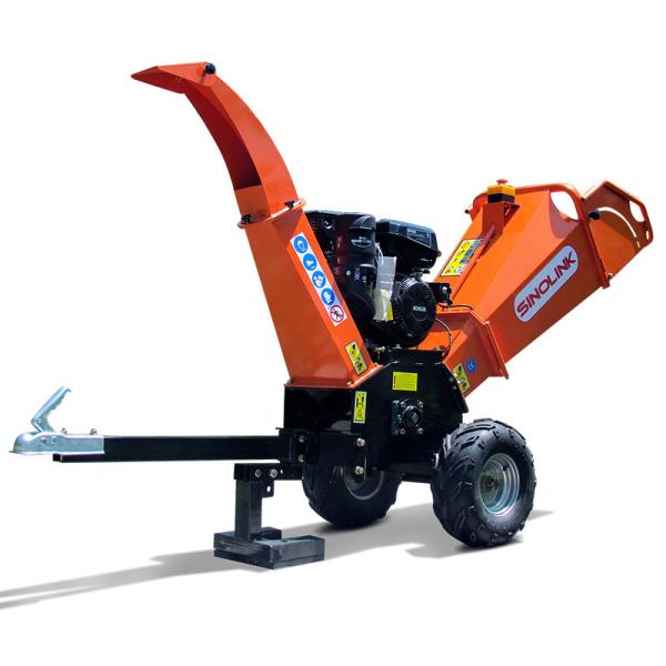 120mm Miniature Wood Chipper Machine Tree Gas Chipper Shredder 15HP