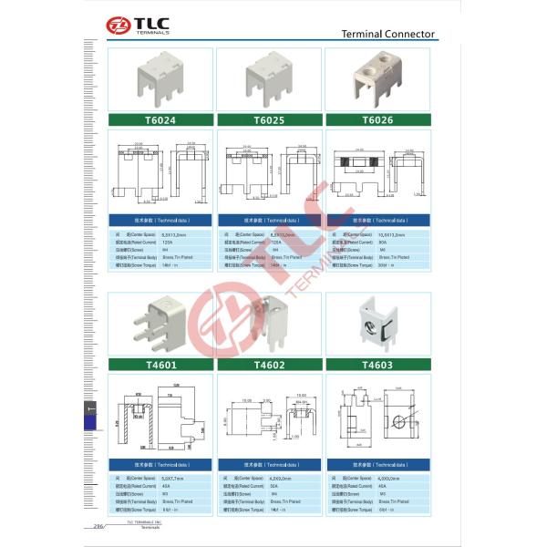Standard PCB Terminals Tin Plated Pcb Screw Terminal 20-500A