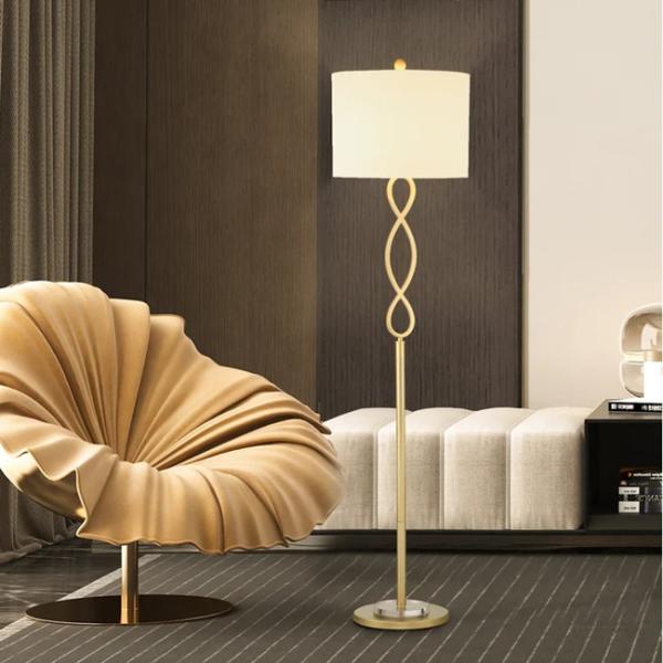 Fabric Metal White Gold 59 Modern Floor Light Indoor Decoration