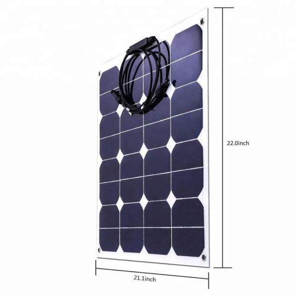 Flexible 18v 50w Solar Panel Curved Soft Thin Film Solar Panel C60 Cell
