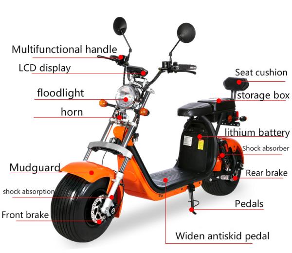 Big Harley Electric Scooter 2000w 1000w 12ah 60v 1500w  Harley Coco Bike