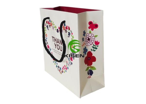 Portable Retail Paper Shopping Bags Eco Friendly Foldable Smooth Surface