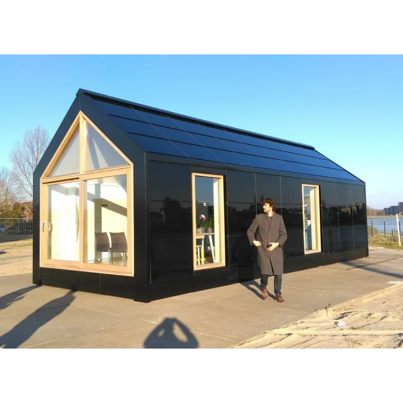 Дом Prefab черни света дома курорта бревенчатой хижины стальной модульной полуфабрикат крошечный