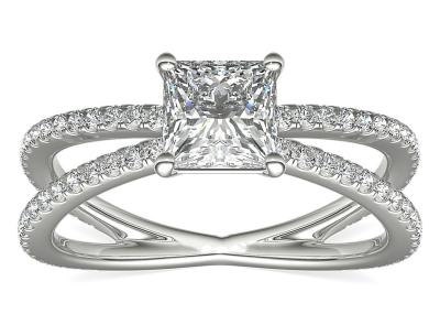 compromiso de la promesa de 0.1ct RD3.0MM y peso de Ring Set 3.21g de la boda