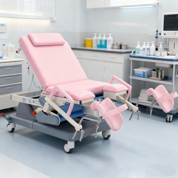 3-Section Electric Gynecology Examination Bed with Retractable Leg Section