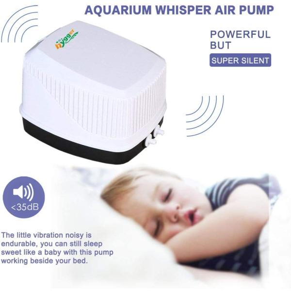 Plastic 255GPH 10W dual Air Pump For Fish Tank