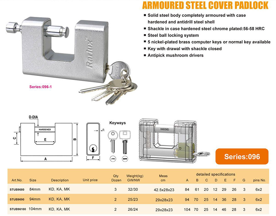 ARMOURED STEEL COVER PADLOCK