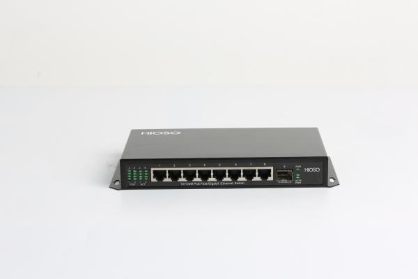 8 10/100M PoE Ports 1 1000M SFP Uplink Port 9 Port Gigabit Switch