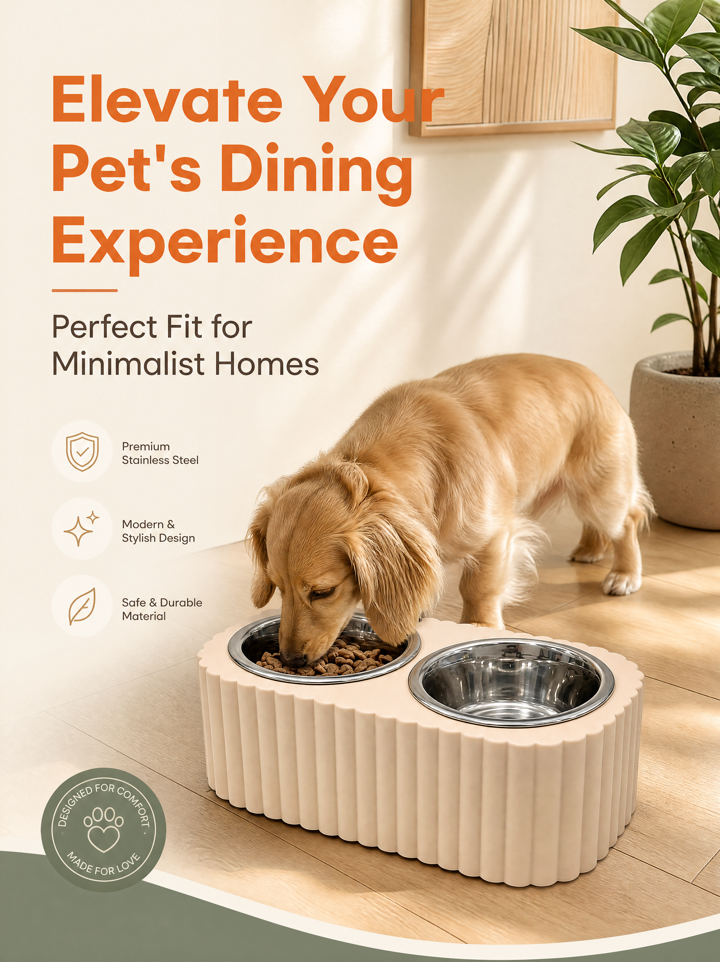 Blue Vertical Pet Feeding Stand Aesthetic 3d Printed Cat Accessories