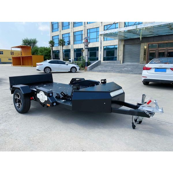 Remorques pour motos à levage, noires, galvanisées à chaud