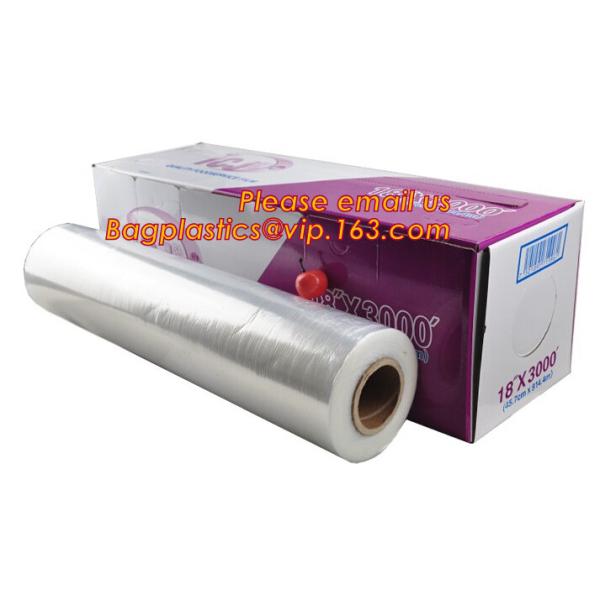 Keep Fresh PE food wrap plastic Cling film wrap jumbo roll, LLDPE power stretch wrap film food wrap stretch film, bageas