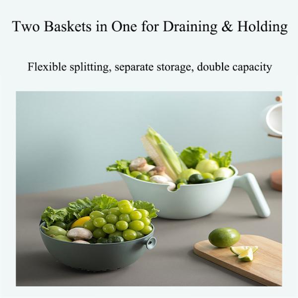 Restaurant Double Layer Detachable Rotating Drainage Basket Plastic Bird Drain Basket