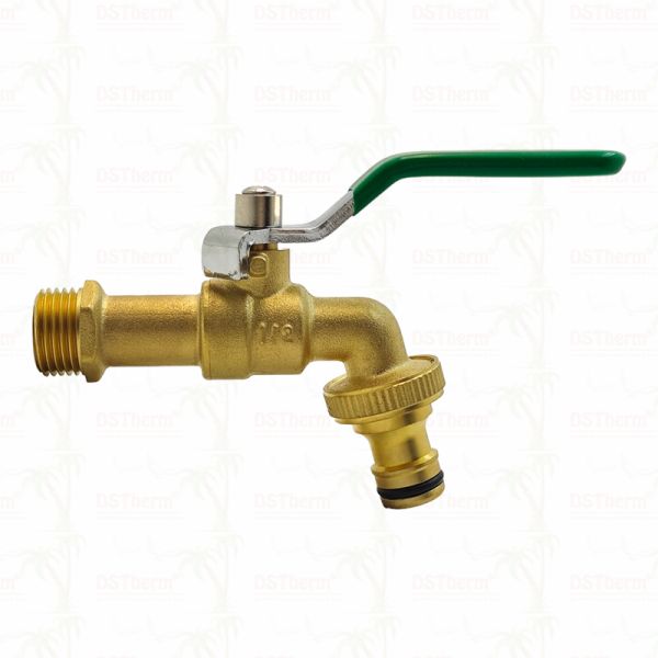 Gold Plated Heavy Duty Classic Blue Iron Handle Bibcocks Water Spout Faucet Spigot Water Tap 3/4