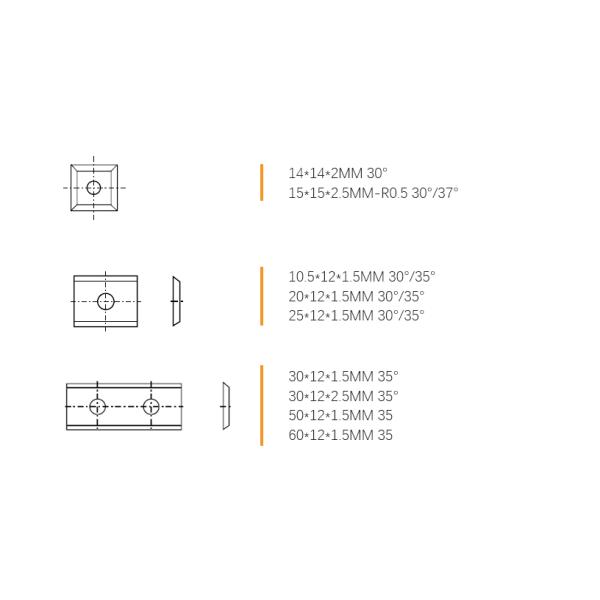 Карбид Woodworking 94HRA вводит реверзибельные ножи резца