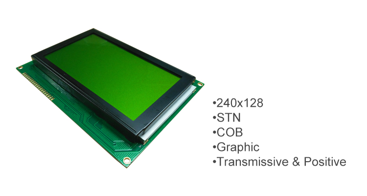 20 Pin COB STN 240x128 LCD Display Screen With Yellow Green Backlight ODM