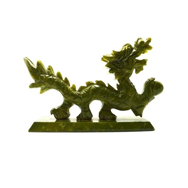 Other Printing Fengshui Dragon Ornament Natural Jade Carved Dragon for Regional Feature