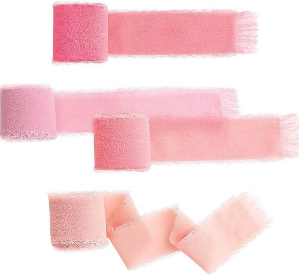 Organza Fabric Type Handmade Frayed Edged Chiffon Silk Ribbon for Wedding Invitations