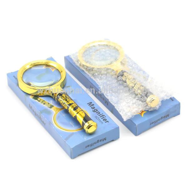 Kids Pocket Flat Handheld Illuminated Magnifiers , Hand Held Magnifying Glass 8x 10x Power