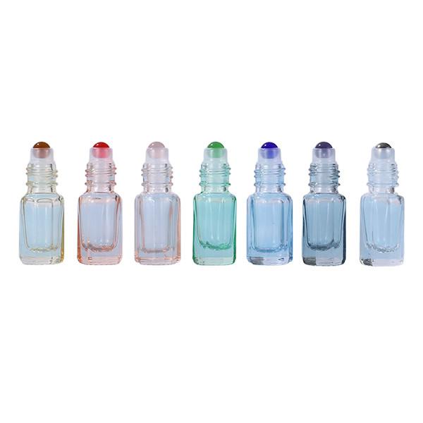 10ml 12ml Colored Star Anise Ball Bottle Glass Bead Colored Roller Bottles Eight Side Roll On Bottle