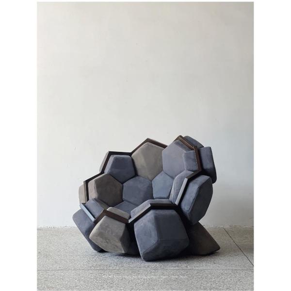 New Designer Creative Molecular Ball Sofa Chair With Velvet Fabric