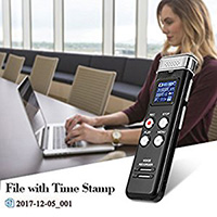 8GB Digital Audio Voice Sound Activated Recorder Dictaphone with MP3 Player / Auto Saving File Every 5 Seconds