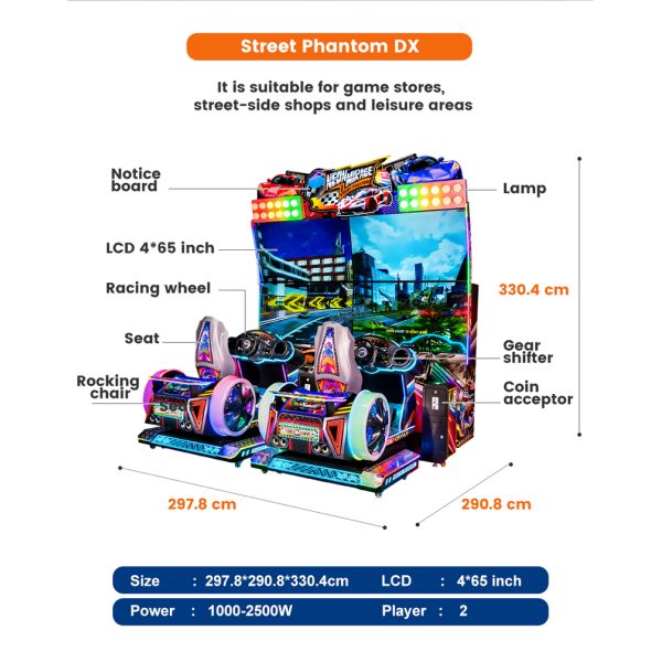 Street Phantom DX Racing Arcade Machine – Thrilling 2-Player Experience