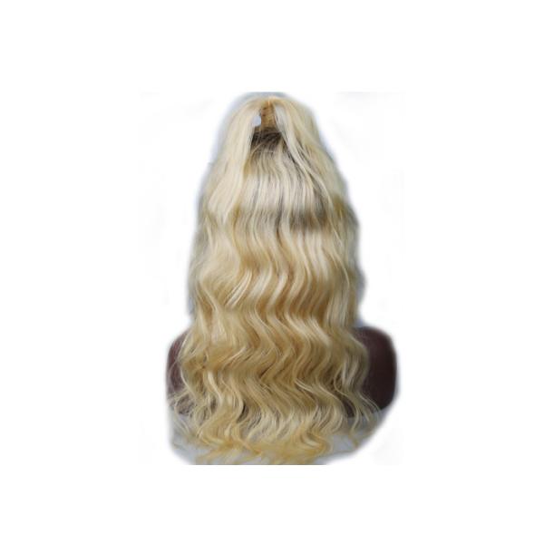 Swiss Lace 24 Inch Human Hair Wigs For Black Women / Curly Body Wave