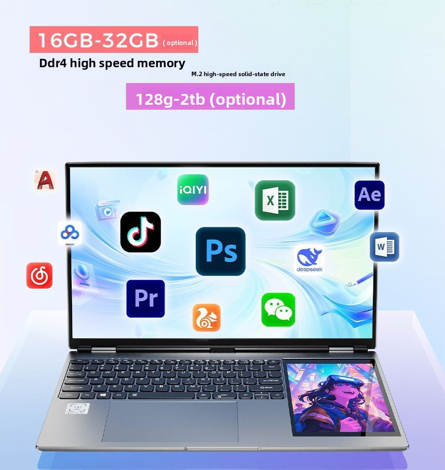Aether Customizable 15.6Inch 7Inch Touch Screen Student Laptop Intel Celeron QuadCore SSD DDR4 Win 10 11 English IPS Camera