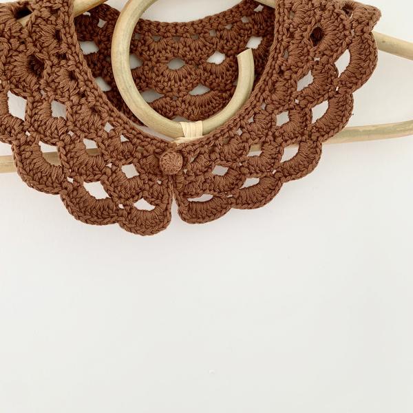 Y-Z New Design Solid Color Baby Girl Crochet Neck Collar Lotus Leaf Lace Embroidered 100% Cotton