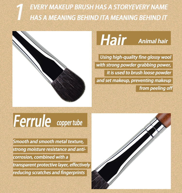 Professional Handmade Goat Hair eyeshadow Brush, OEM/ODM Services Available-Product Code: TOUCH UP 42