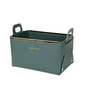 24*14*13cm Eco-Friendly Washable PU Leather Foldable Shoe Box Caixas de