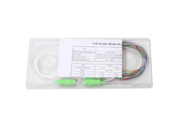 SC APC Connectors Optical Fiber Splitter 1x8 G657 Single Mode