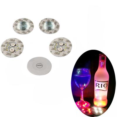Bar Products Round LED Cup Stickers Dia 6cm PP Logo Customized