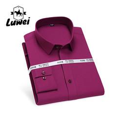 Men Long Sleeve Business Shirts Single Button Casual Plaid Striped Shirt