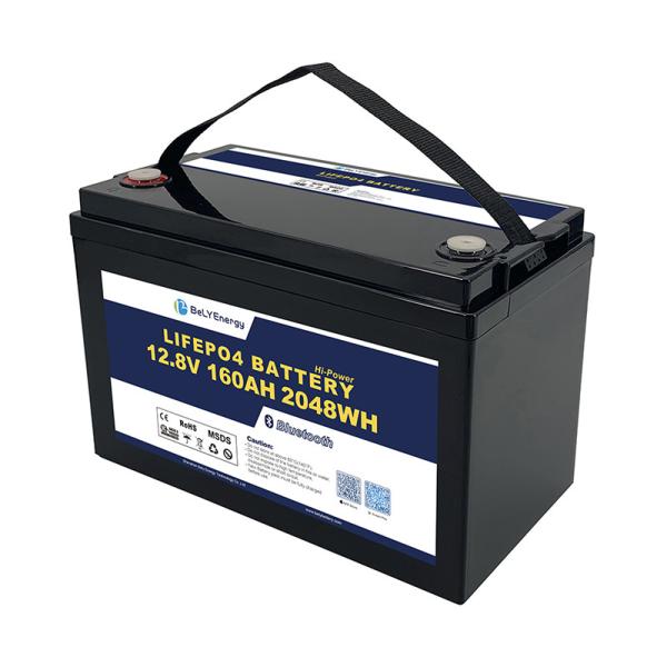 12V160Ah LiFePO4 Batterie Bluetooth Cellules au lithium Protection contre l'équilibrage IP65