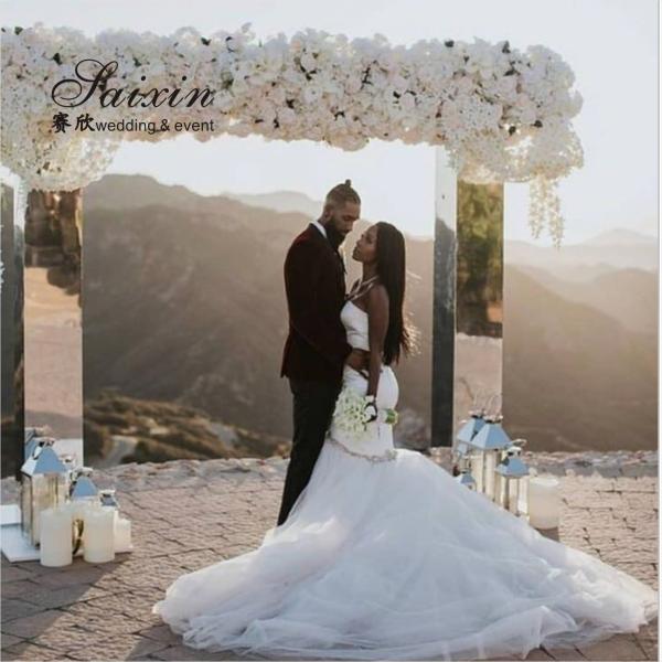 Горячая продажа новый дизайн 3 шт. набор белого акрилового фона для украшения свадебной сцены