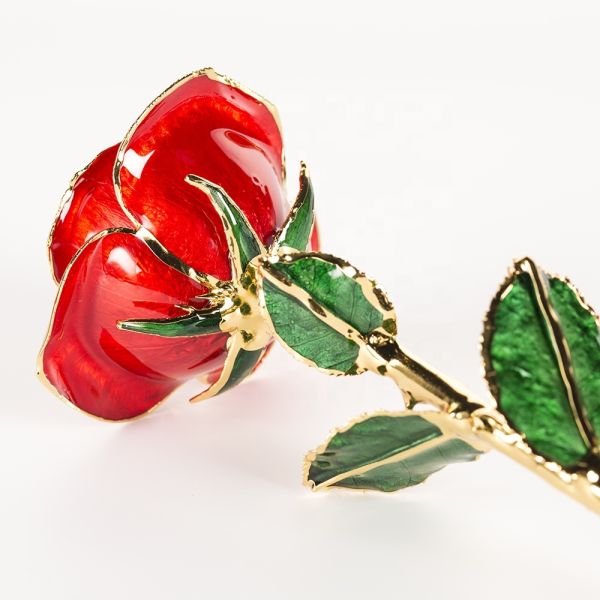 Hot 24K Gold Plated Real Natural Rose Manufacture Directly Supply  Gold Dipped Rose  for Valentines Day  Gift Wholesale