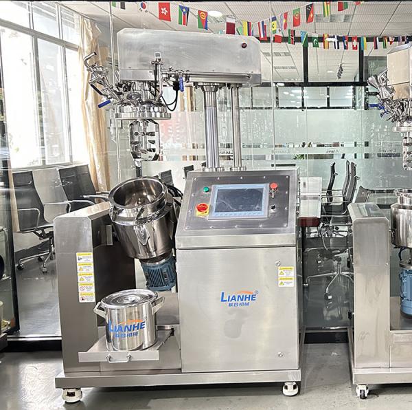 20 Liter PLC Control Hydraulic Lifting Vacuum Homogenizer Cream Mixer Machine