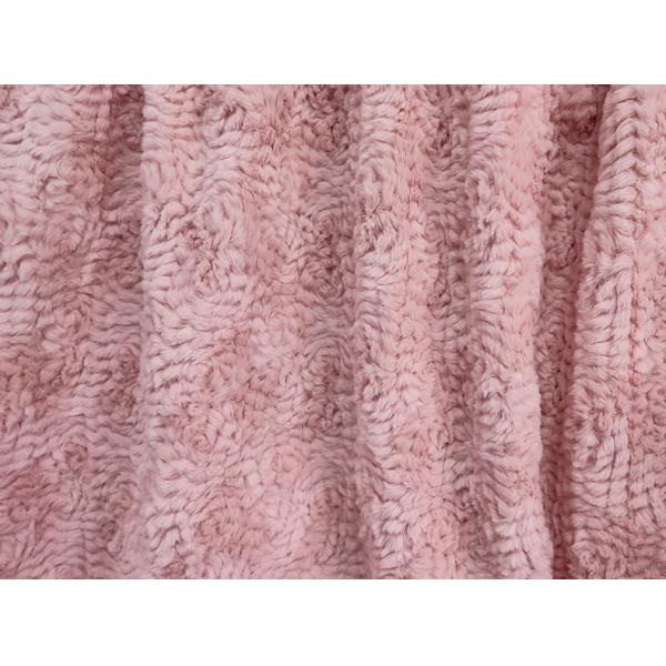 Розовая ткань меха Faux полиэстера связала 58/60