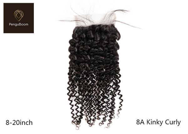 Grade 8A Curly Reinforced Remy Human Hair Closure 130% Density
