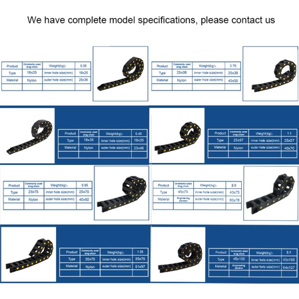 18*25/18*35/25*38/25*57/25*75/35*75/45*75/45*100 Пластиковый кабельный носитель для промышленности