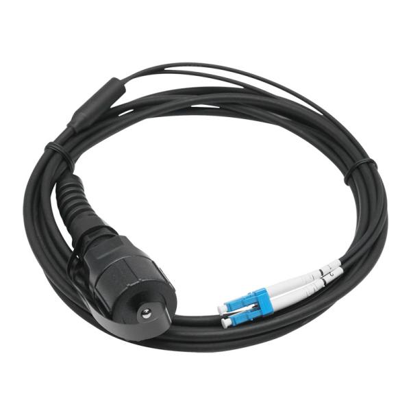 Outdoor Armored Fiber Optic Cable / With IP67 ODVA Waterproof Connector /Tactical Fiber Optic Cable