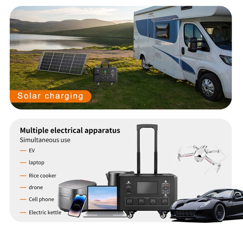 Portable EV Charger with 3500W Total Output 220V Charging and 2500X Cycle Life Emergency Battery Jump Starter Power Bank
