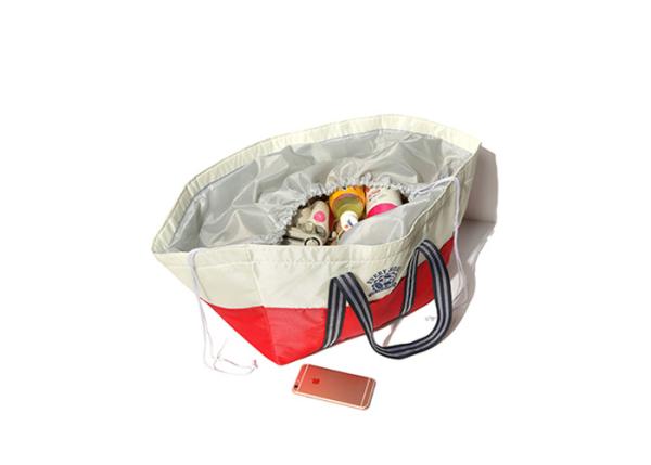 Color Stripes Canvas Tote Bags Large Capacity Inner Heat - Insulating