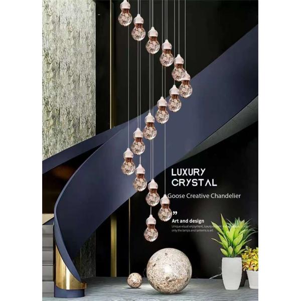 Modern Light Luxury Staircase Long Pendant Lamp 5KG Weight AC 110-240V Input Voltage Duplex Loft Design