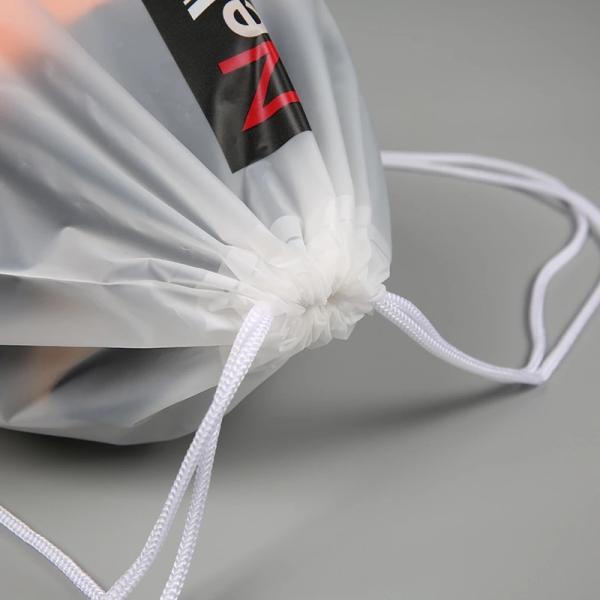 рюкзак Drawstring CPE 0.07mm белый замороженный для сумки хранения фитнеса удобной для плавания, фитнеса, йоги, вылазки