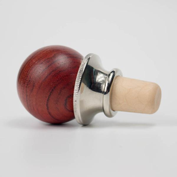 Handmade Wine Bottle Stopper - Hand Turned Wood with Ball Head - Cork Stopper